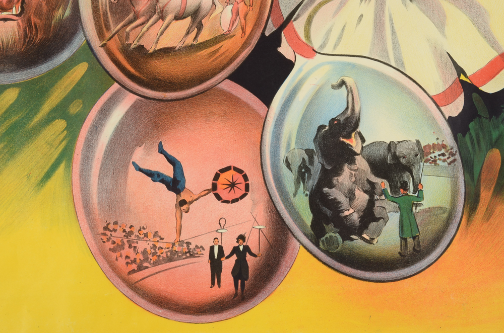 Original 1930s English Circus Clown Poster by Willson's Show Printers