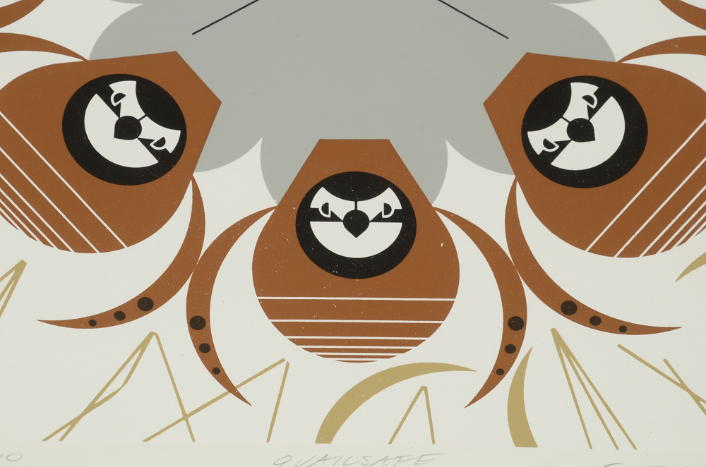 Charley Harper Signed 1983 Limited Edition Serigraph "Quailsafe"