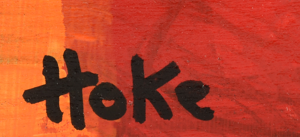 Bob Hoke Original 2015 Outsider Art Acrylic Painting on Plywood "Circus Bingo"