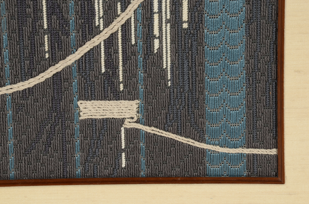 Framed Needlepoint after Charley Harper "Pier Group"