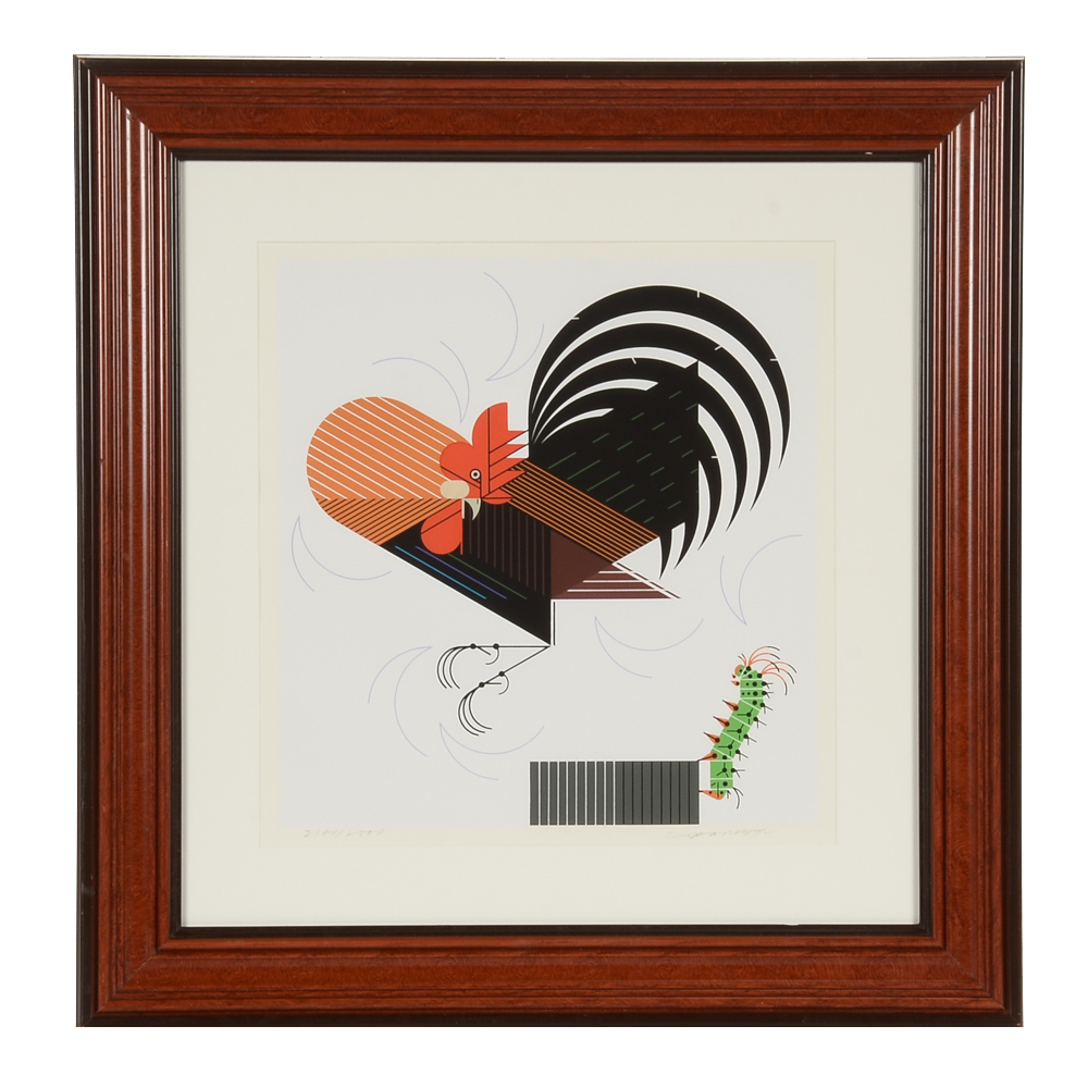 Charley Harper Signed Limited Edition Serigraph "Crawling Tall"