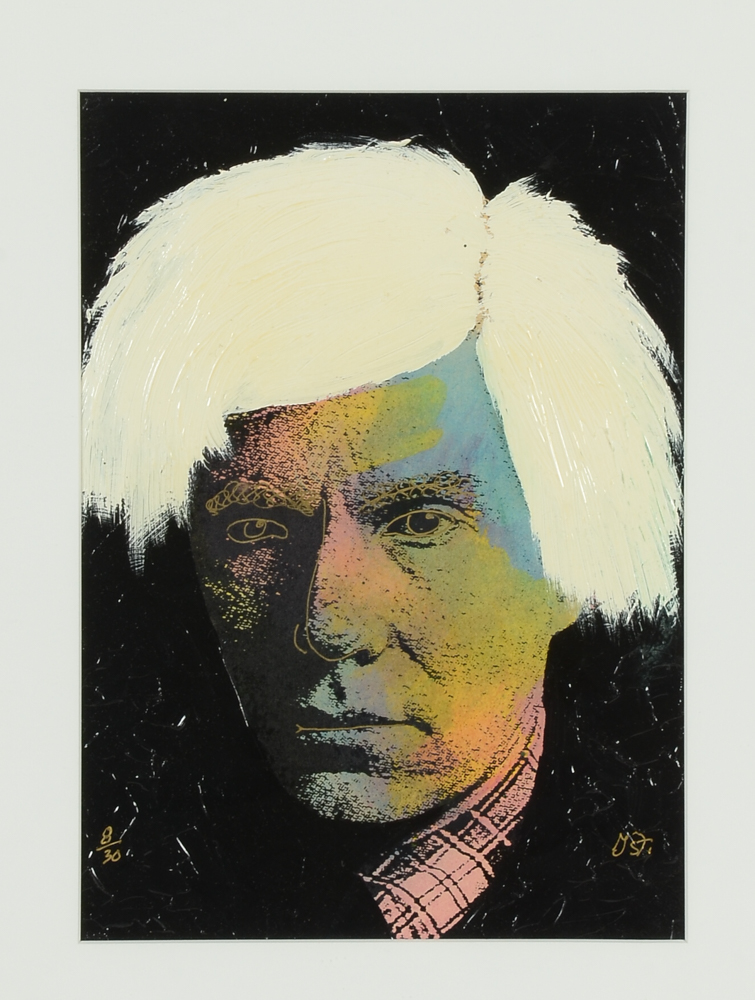 Original Mixed Media Limited Edition Portrait of Andy Warhol