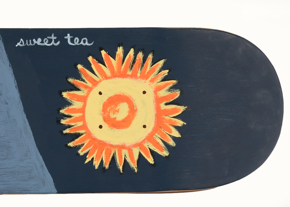 Sweet Tea Original Acrylic Folk Art Painting on Skateboard "Cock-a-Doodle-Doo"