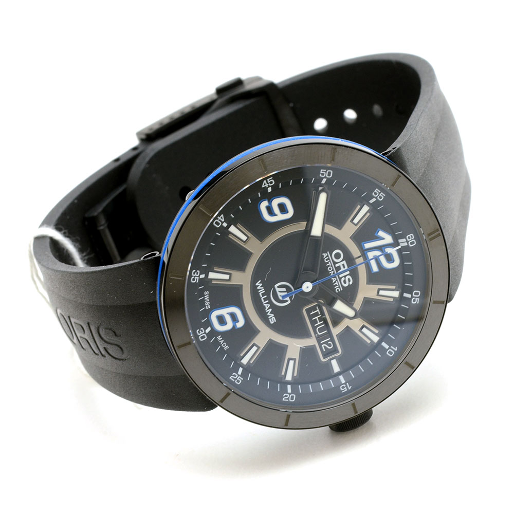 Men's Oris TTI Williams FI Team Black Steel Automatic Watch