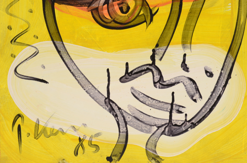 Peter Keil Original 1985 Expressionist Oil on Masonite "Yellow Submarine"