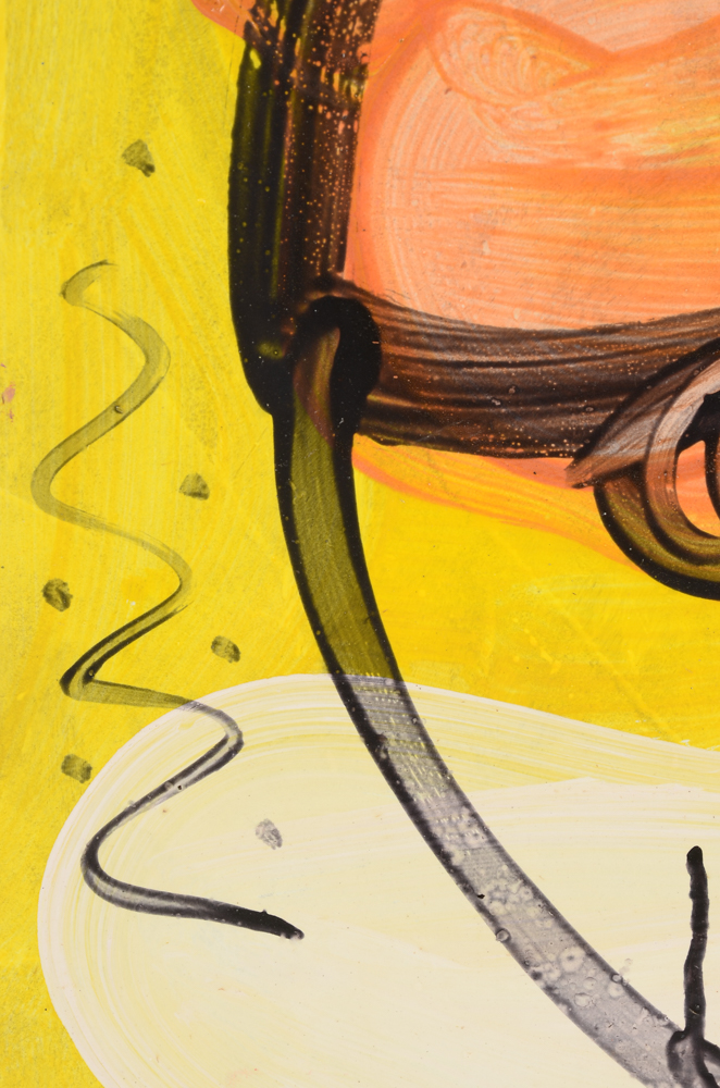 Peter Keil Original 1985 Expressionist Oil on Masonite "Yellow Submarine"