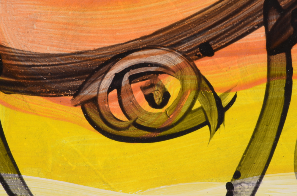 Peter Keil Original 1985 Expressionist Oil on Masonite "Yellow Submarine"