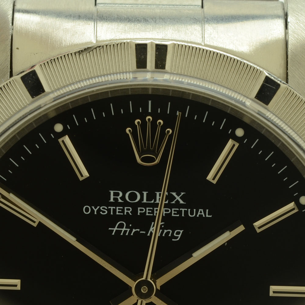 Men's Rolex Perpetual Air-King Stainless Steel Black Index Automatic Watch