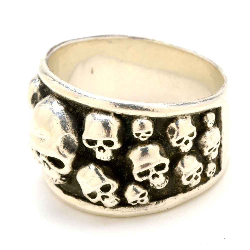 Men's Affliction Sterling Silver Skull Ring