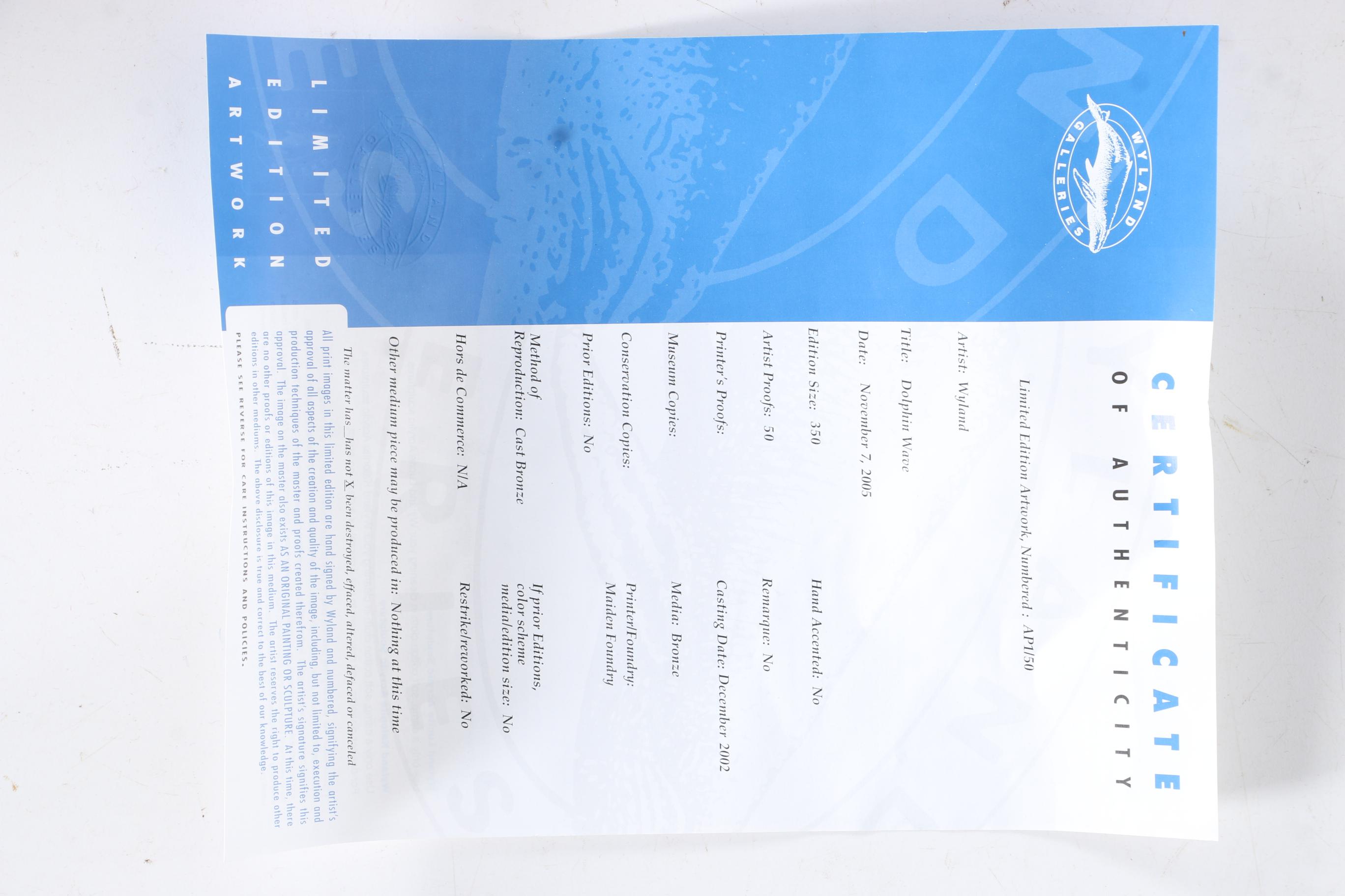 Wyland Bronze Sculpture "Dolphin Wave"