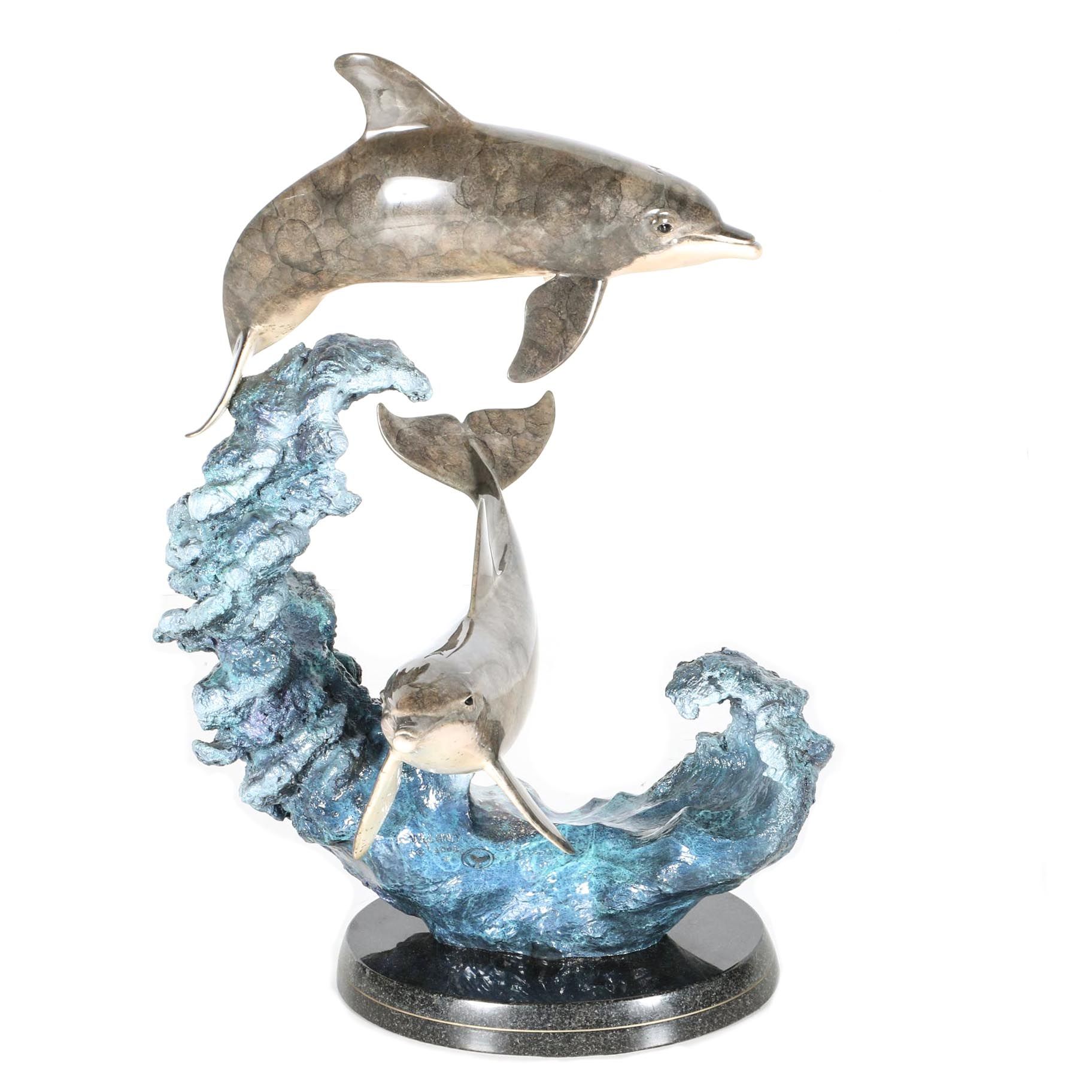 Wyland Bronze Sculpture "Dolphin Wave"
