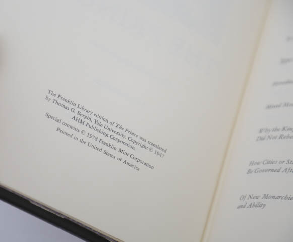 Franklin Library Editions of "The Prince" and "Ulysses"