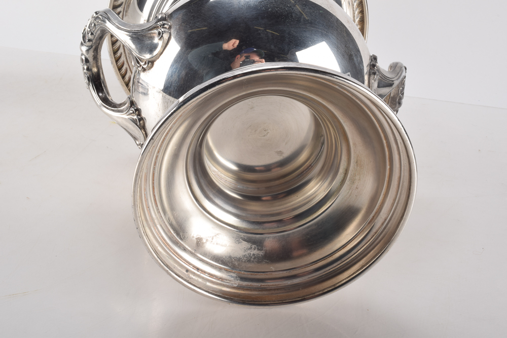 "Eales 1779" Leonard Silver Plate Champagne Cooler, Water Pitcher, and Round Tray