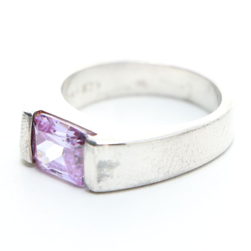 Sterling Silver Lavender Cubic Zirconia Ring