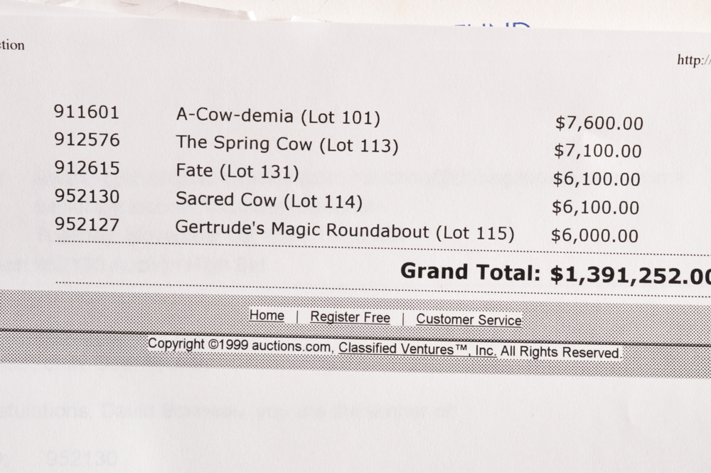 Life Sized Chicago 1999 "Cows on Parade"  named "Sacred Cow"