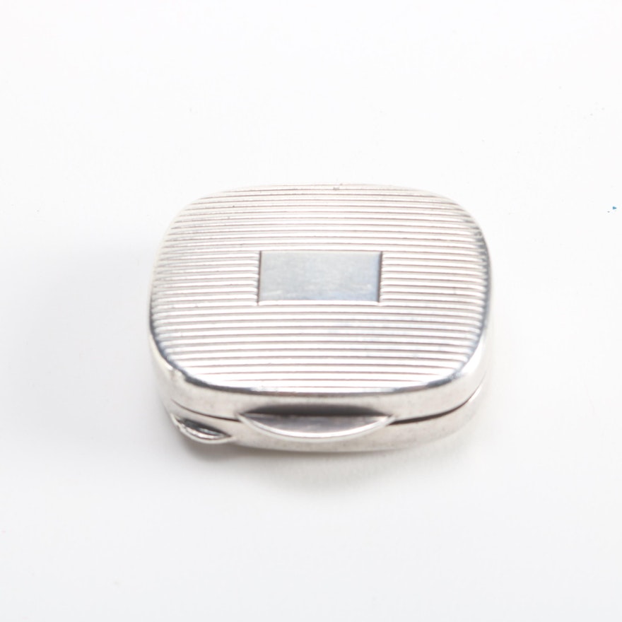 Tiffany & Co. Engine-Turned Sterling Silver Pill Box