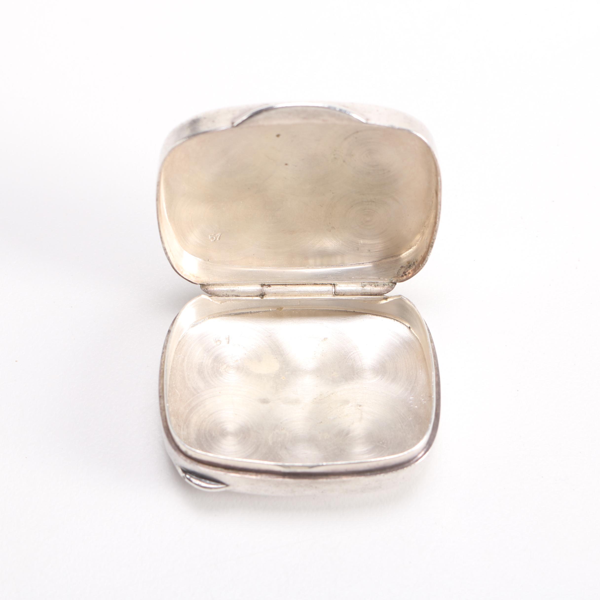 Tiffany & Co. Engine-Turned Sterling Silver Pill Box