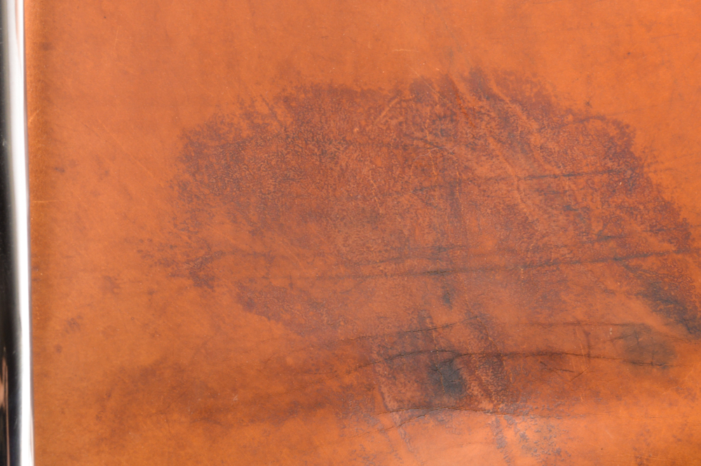 "MR20" Tubular Metal and Leather Chair by Knoll