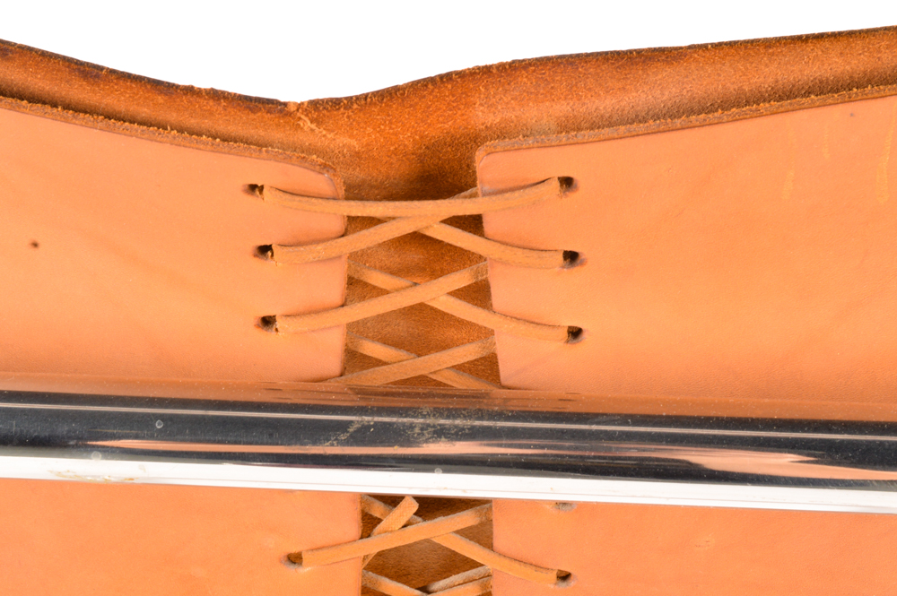 "MR20" Tubular Metal and Leather Chair by Knoll