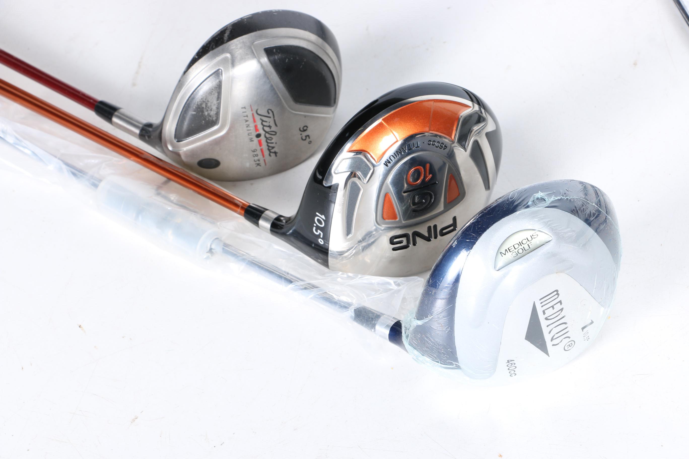 Golf Clubs and Case With Bushnell Binoculars