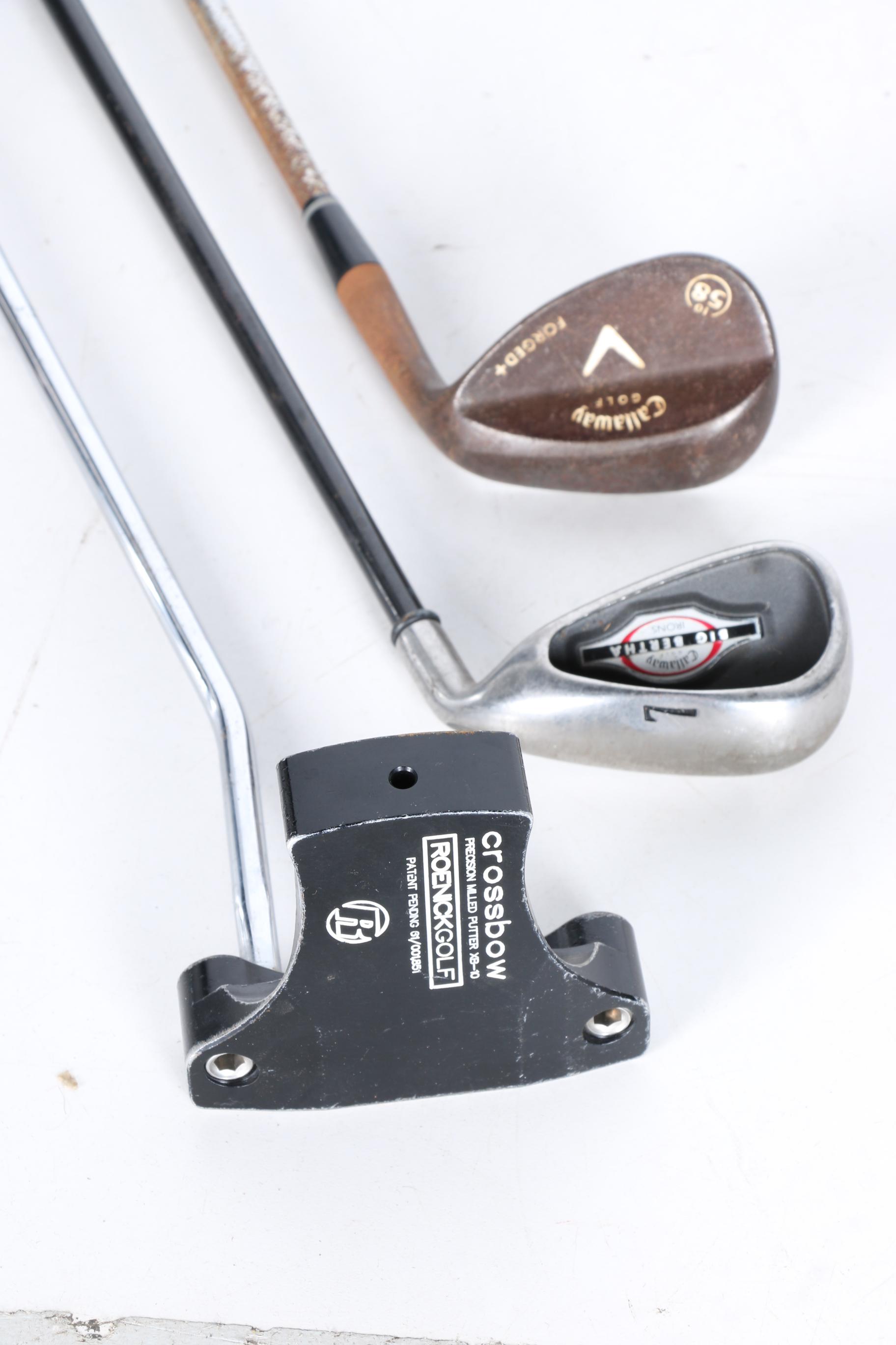 Golf Clubs and Case With Bushnell Binoculars