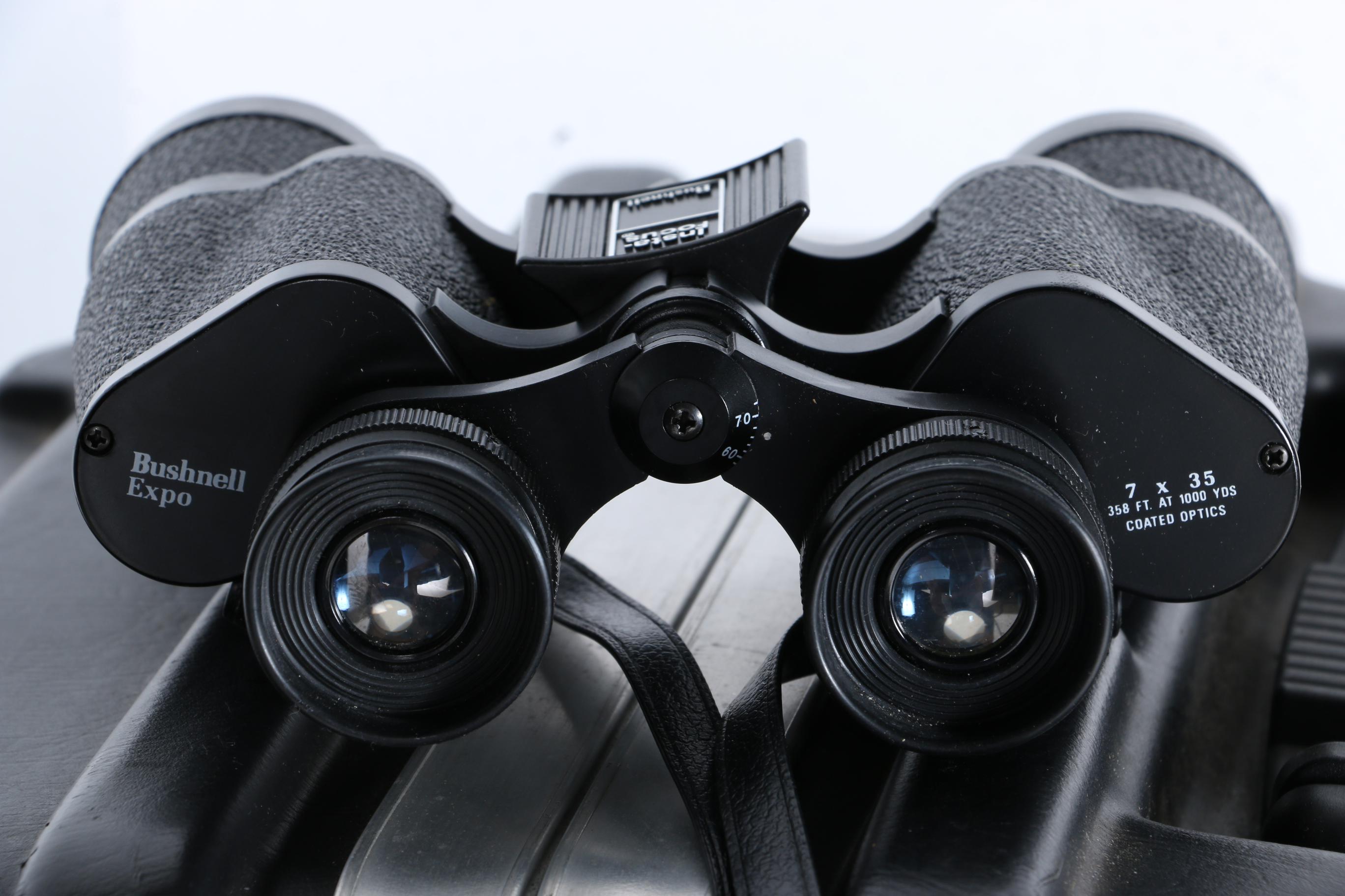 Golf Clubs and Case With Bushnell Binoculars