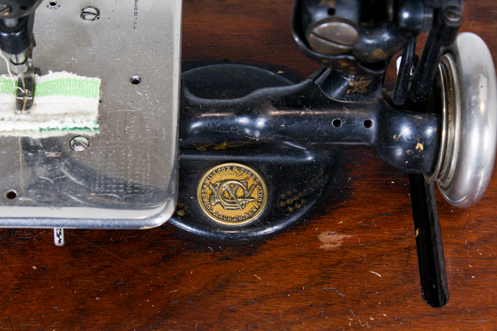 Antique  Wilcox & Gibbs Sewing Table and Machine