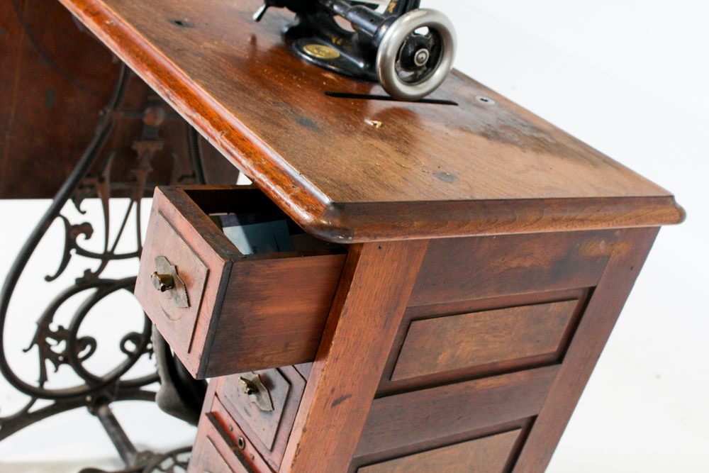 Antique  Wilcox & Gibbs Sewing Table and Machine