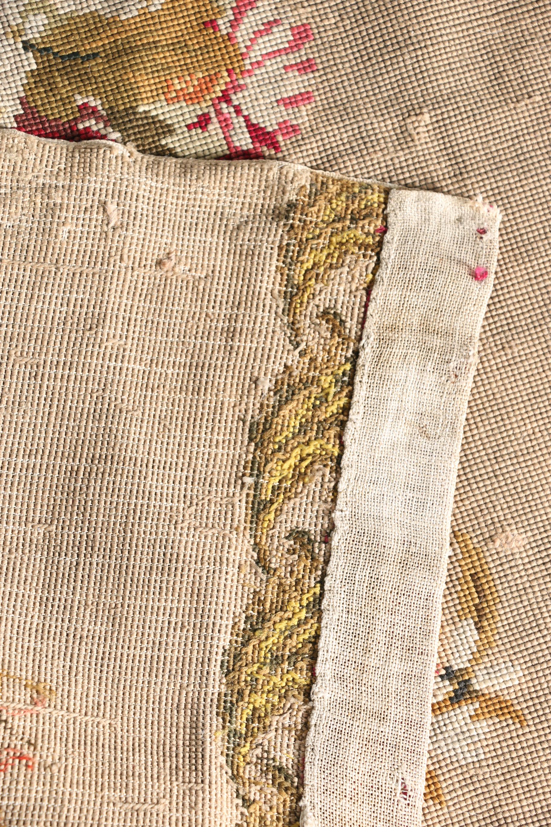 Antique Needlepoint Aubusson Carpet Runner