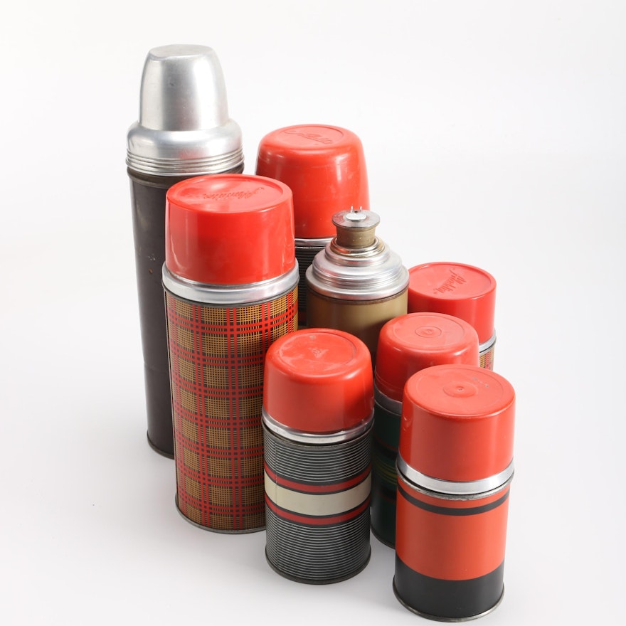 Collection of Vintage Insulated Bottles