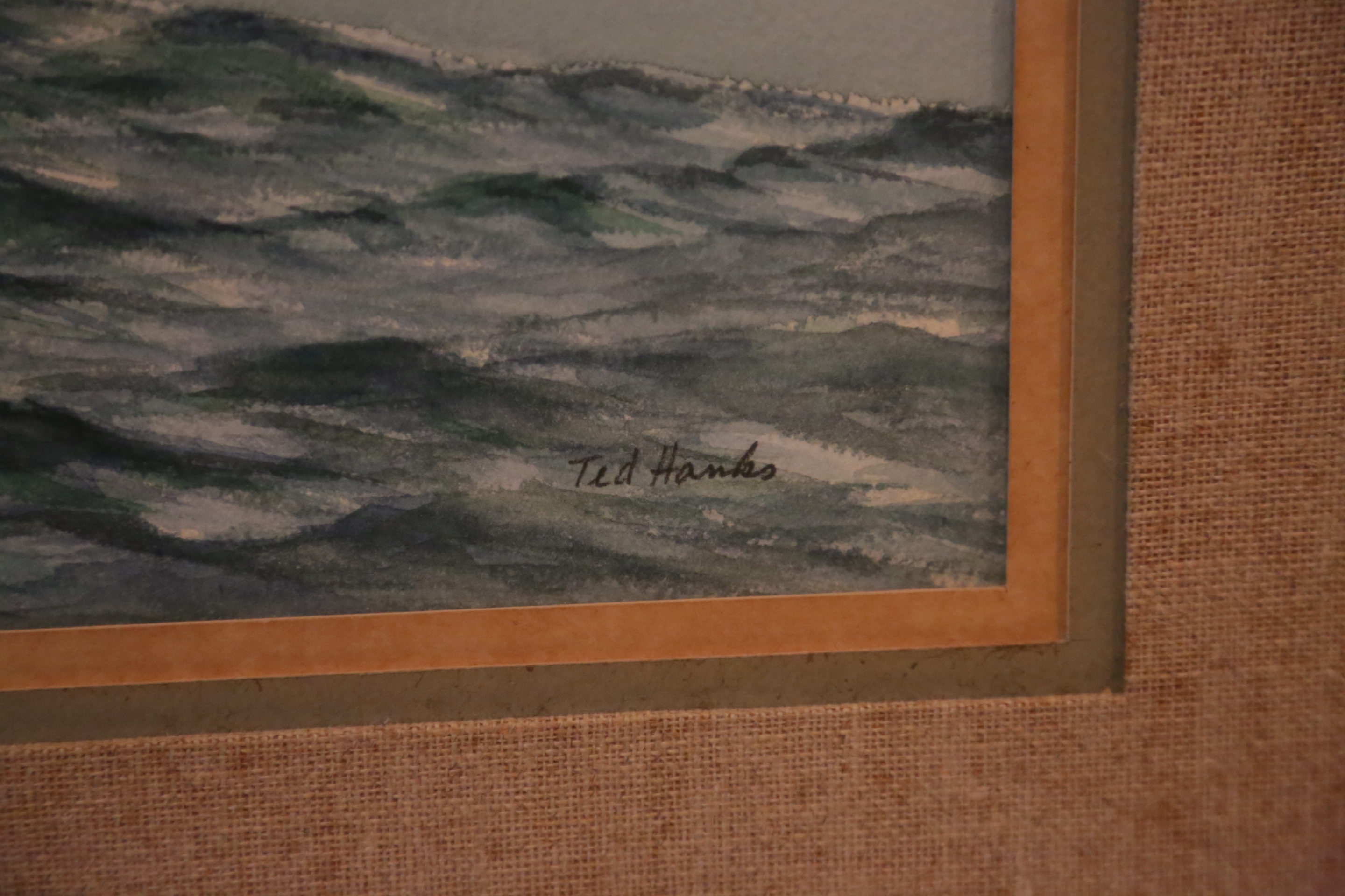 Ted Hanks Original Watercolor on Canvas of Geese in Flight