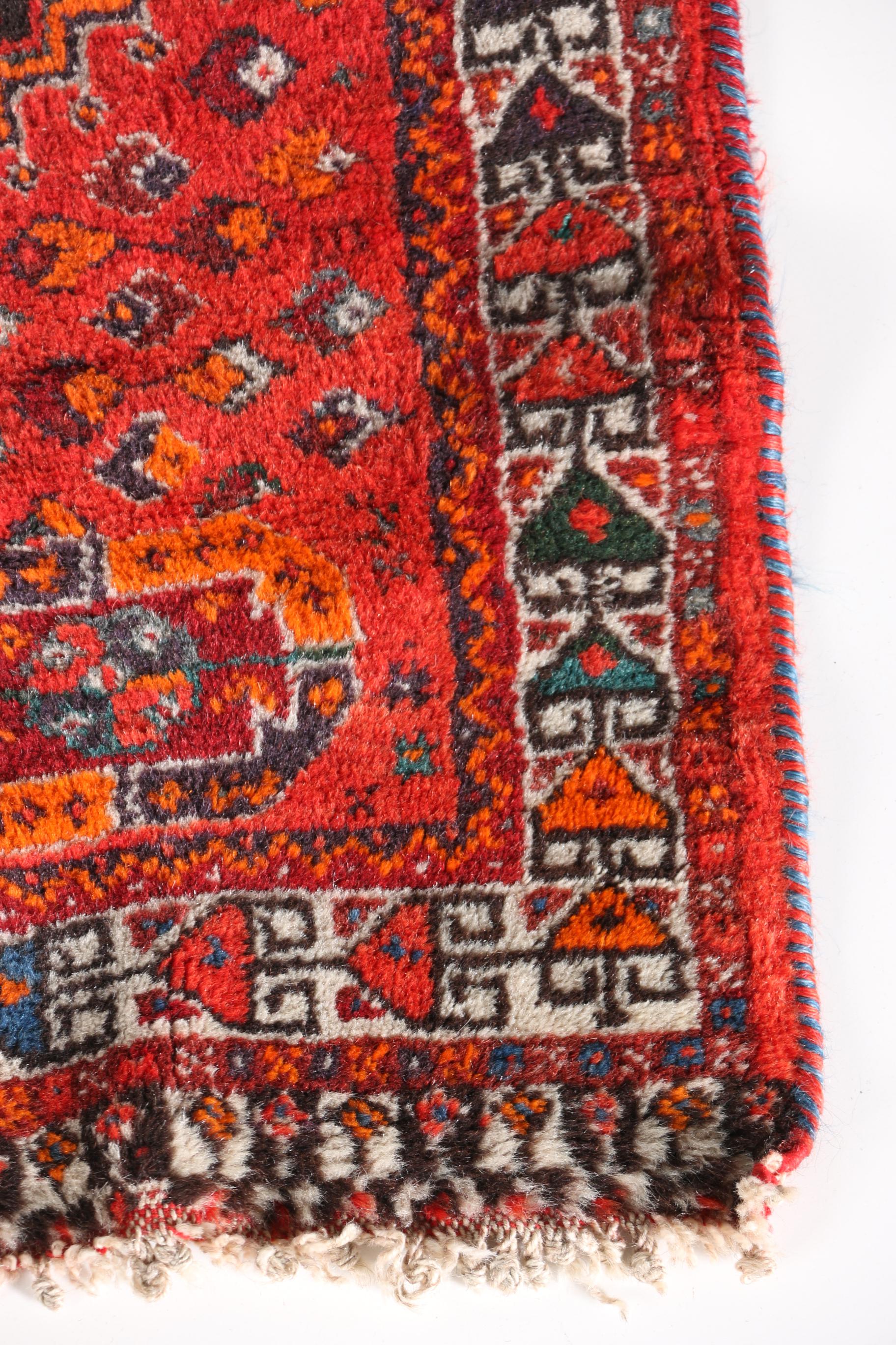 Vintage Hand-Knotted Abadeh Accent Rug