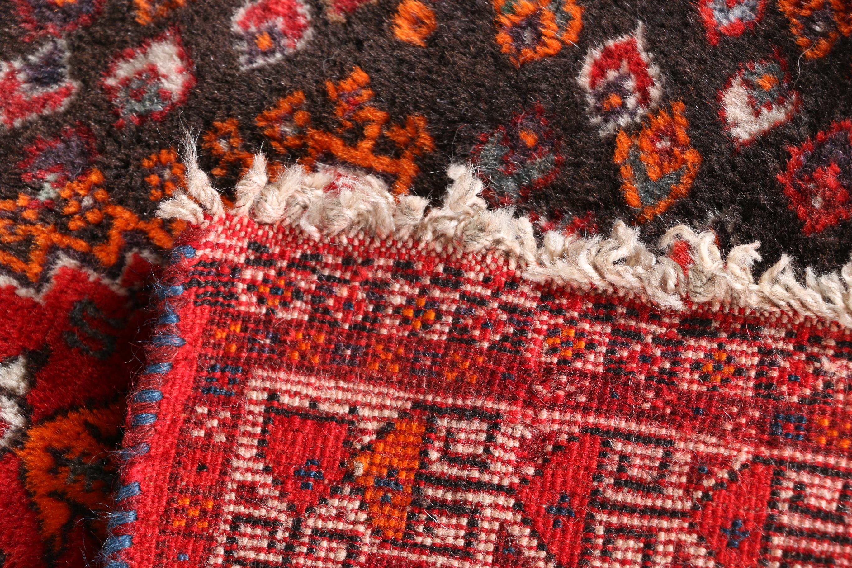 Vintage Hand-Knotted Abadeh Accent Rug