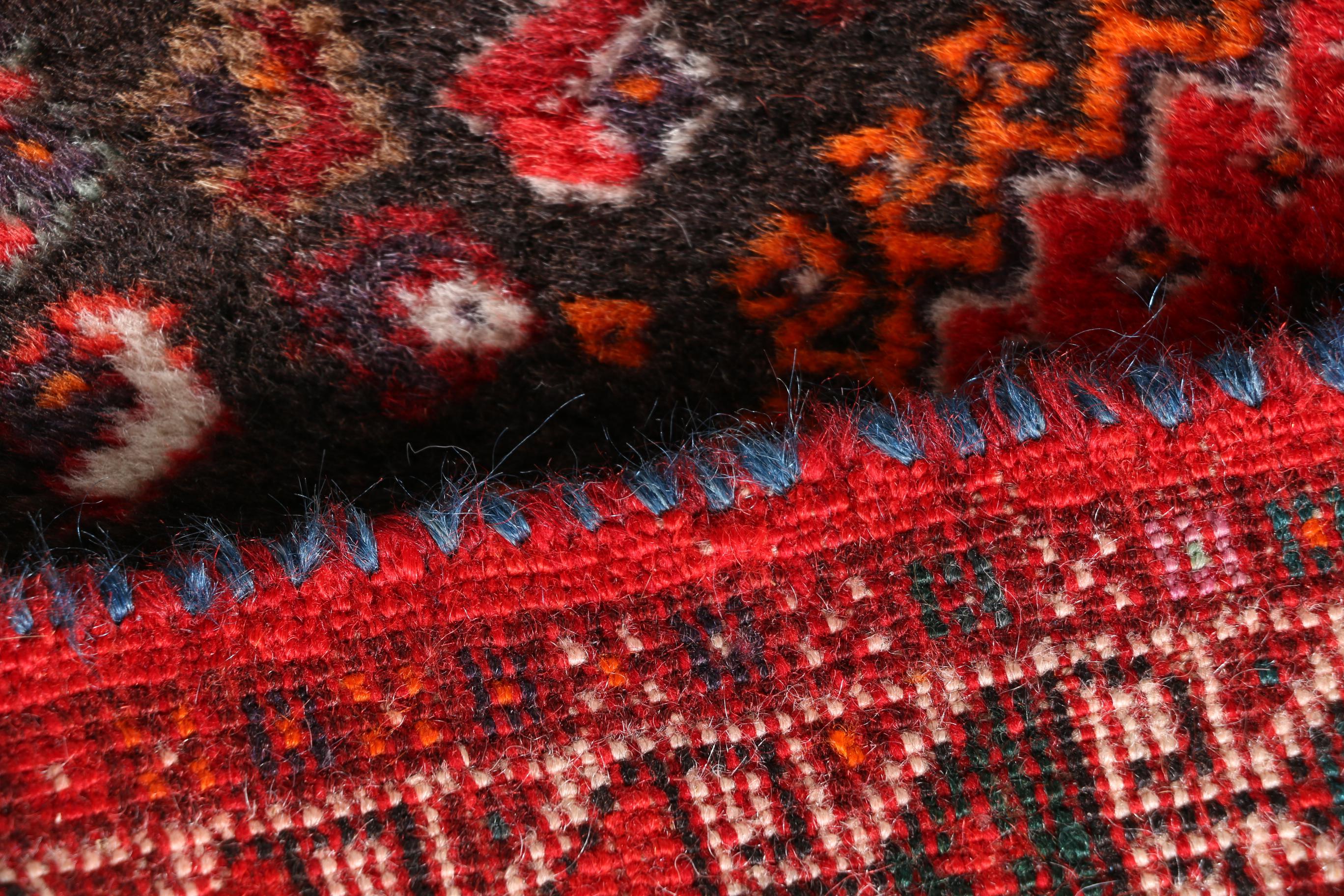 Vintage Hand-Knotted Abadeh Accent Rug