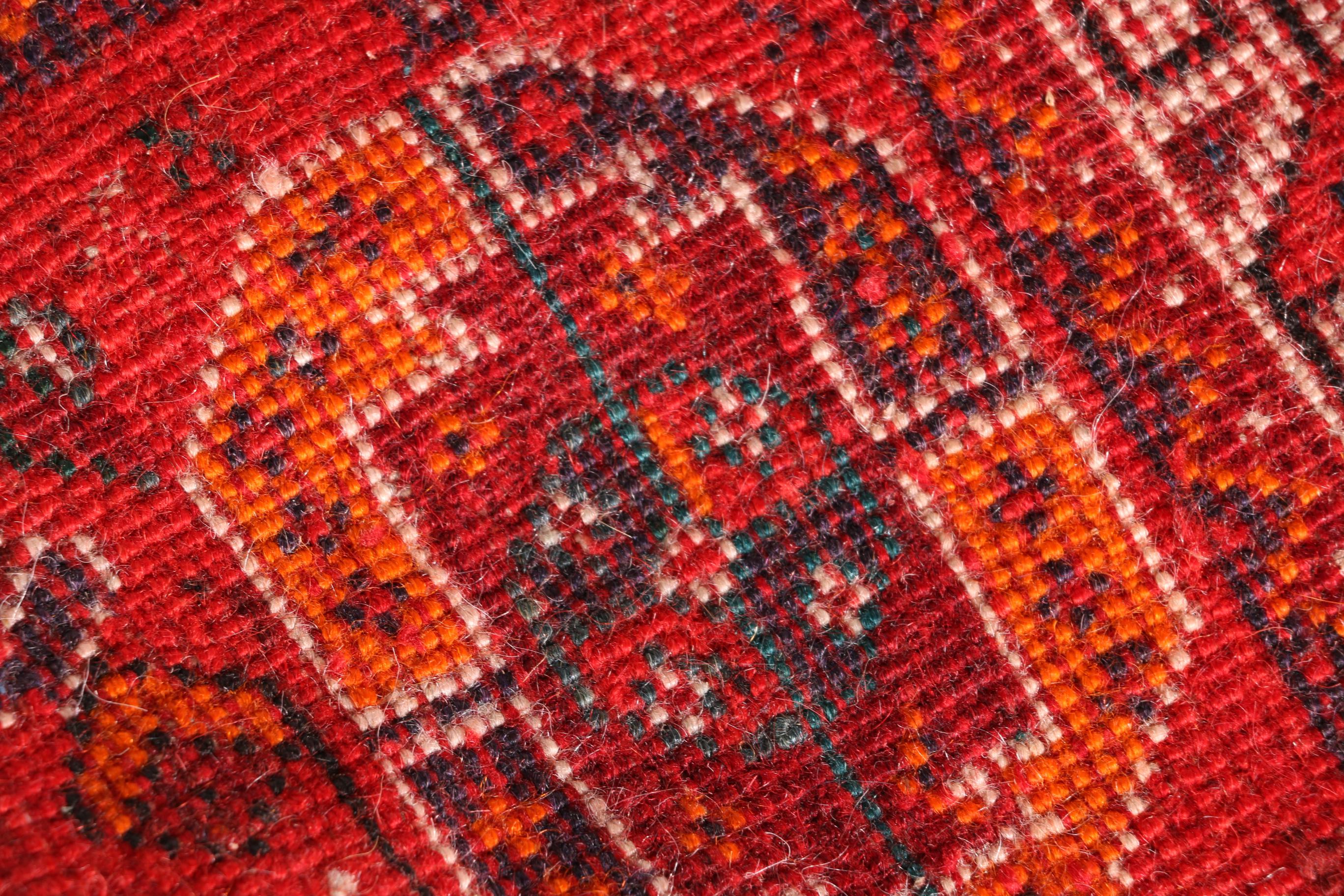 Vintage Hand-Knotted Abadeh Accent Rug