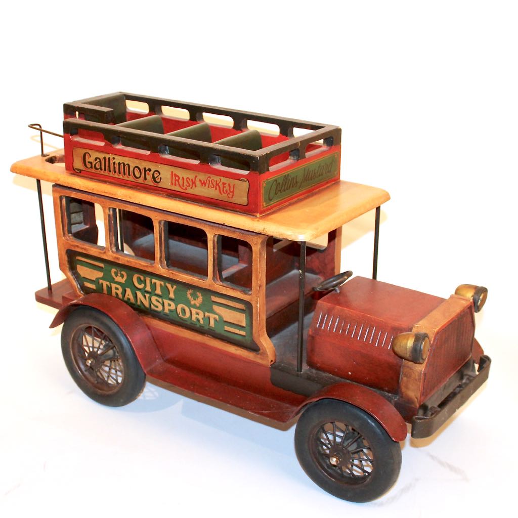 Large Wood Decor Replica of Early 20th Century City Transport Bus