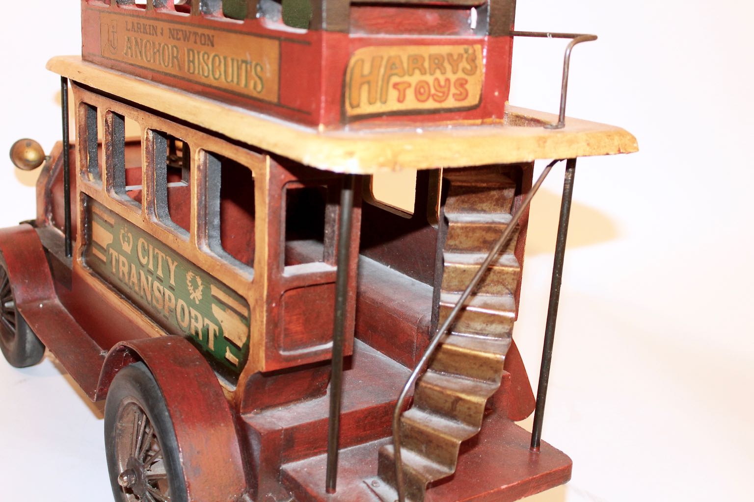 Large Wood Decor Replica of Early 20th Century City Transport Bus