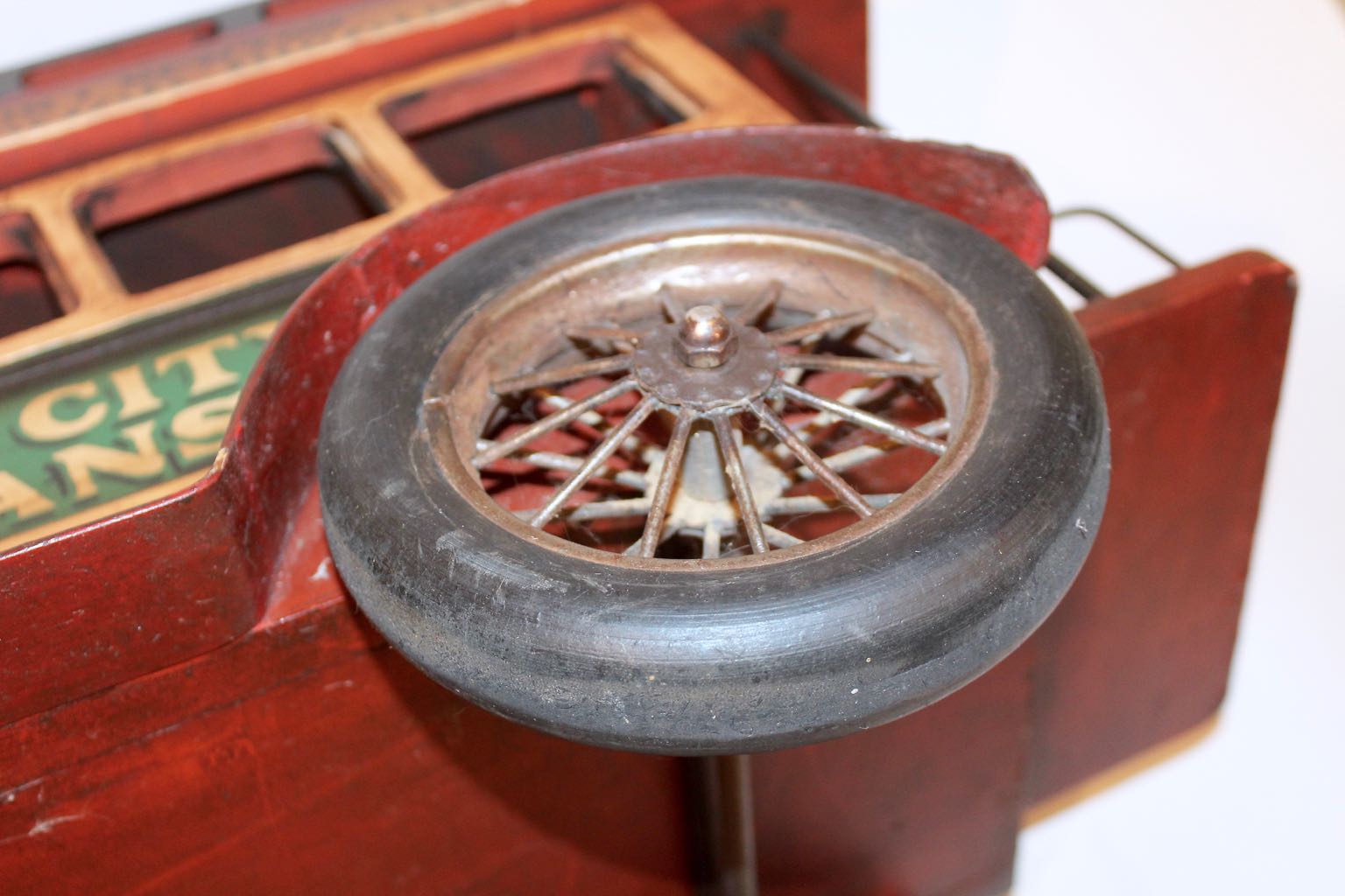 Large Wood Decor Replica of Early 20th Century City Transport Bus