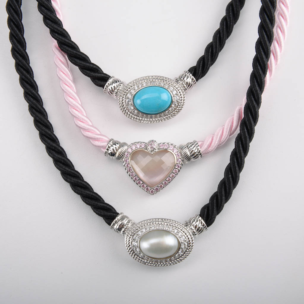 Collection of Sterling Silver Jewelry With Pastel Accents