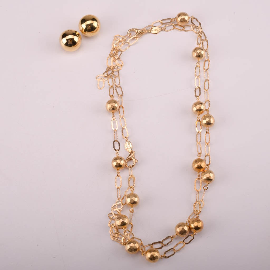 Collection of Gold and Black Costume Jewelry