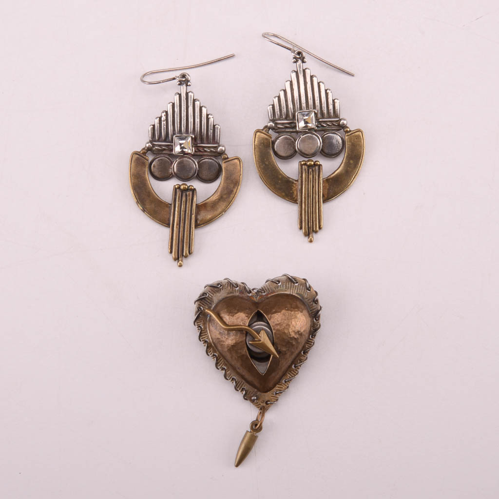 Collection of Gold and Black Costume Jewelry