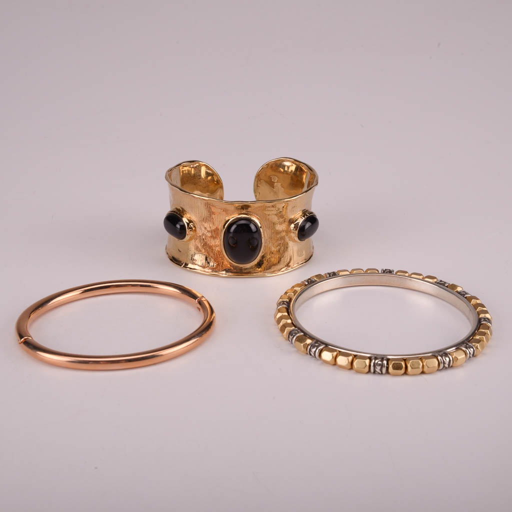 Collection of Gold and Black Costume Jewelry
