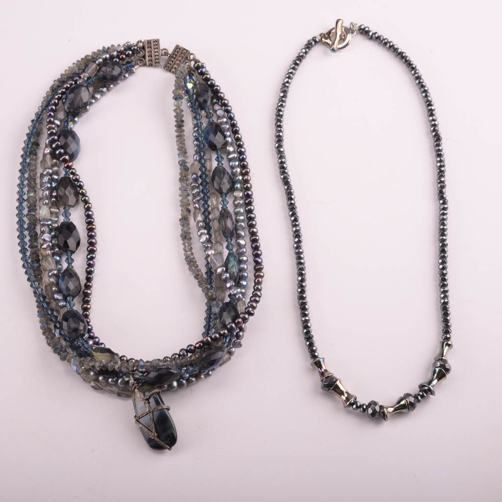 Collection of Purple and Silver Tone Fashion Jewelry