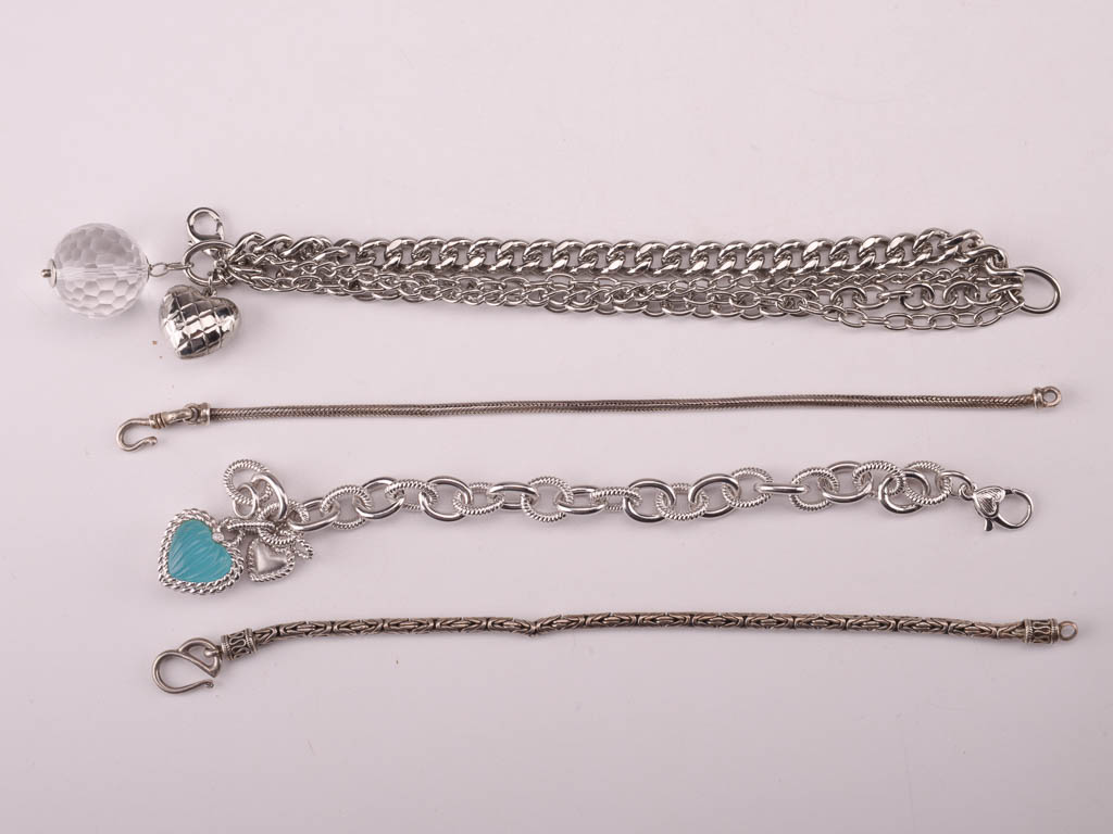 Assortment of Silver Tone Fashion Jewelry