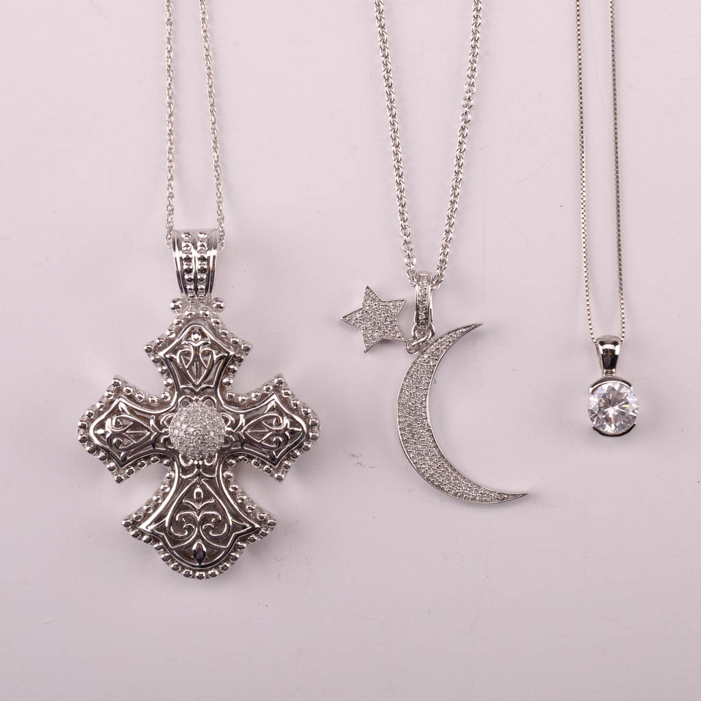 Assortment of Silver Tone Fashion Jewelry