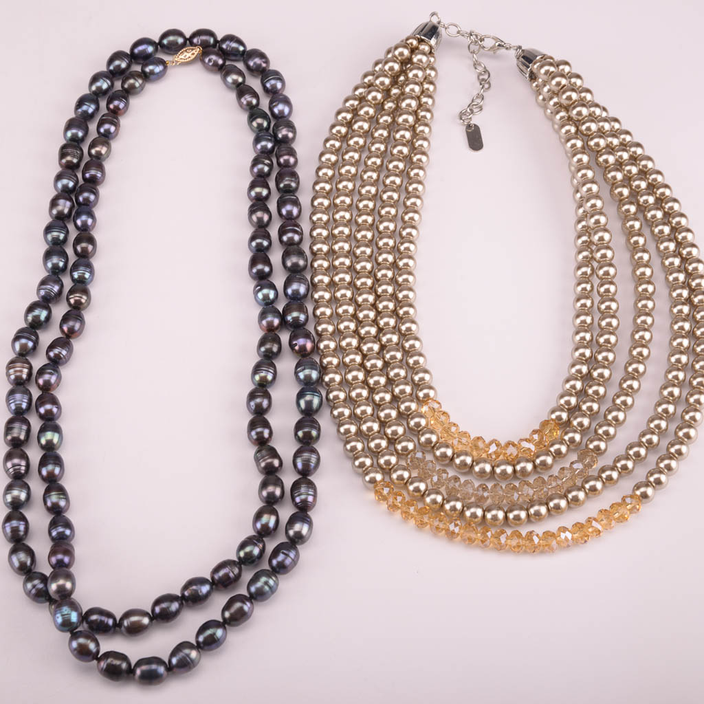 Collection of Purple and Silver Tone Fashion Jewelry