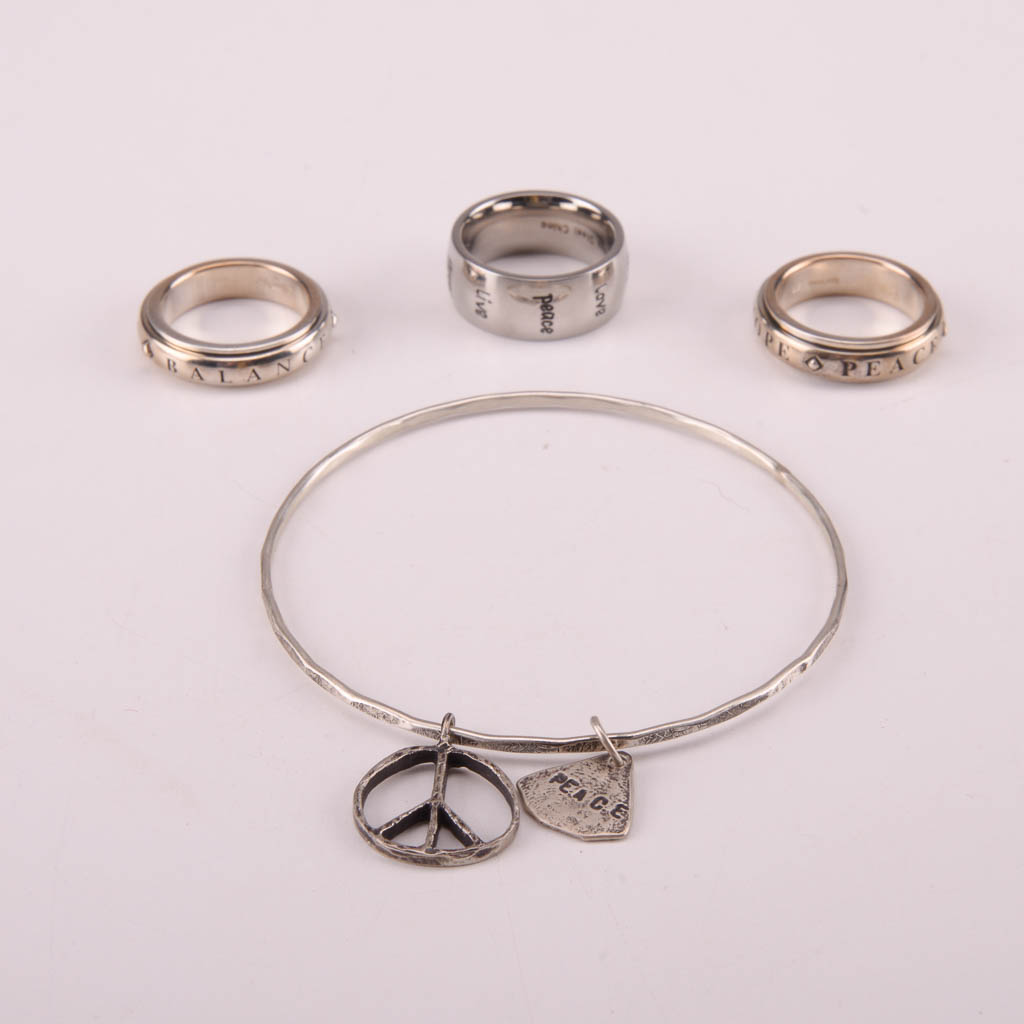Assortment of Silver Tone Fashion Jewelry