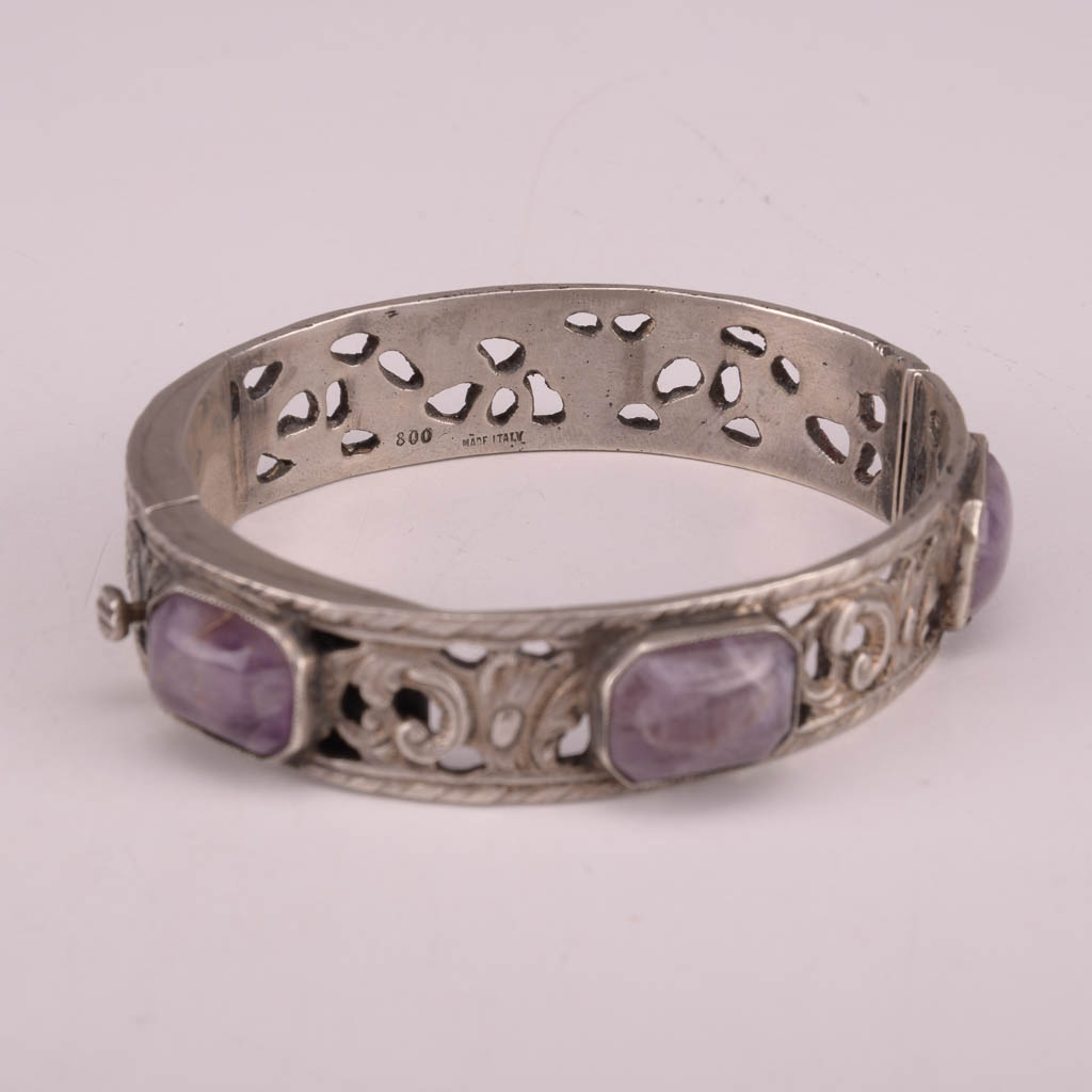 Collection of Purple and Silver Tone Fashion Jewelry