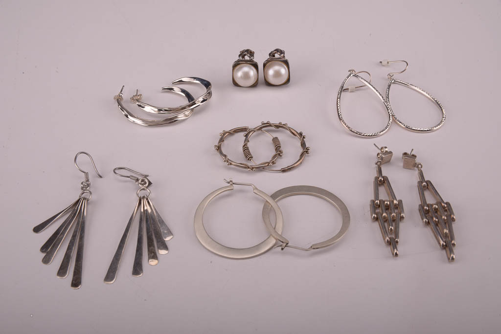 Assortment of Silver Tone Fashion Jewelry