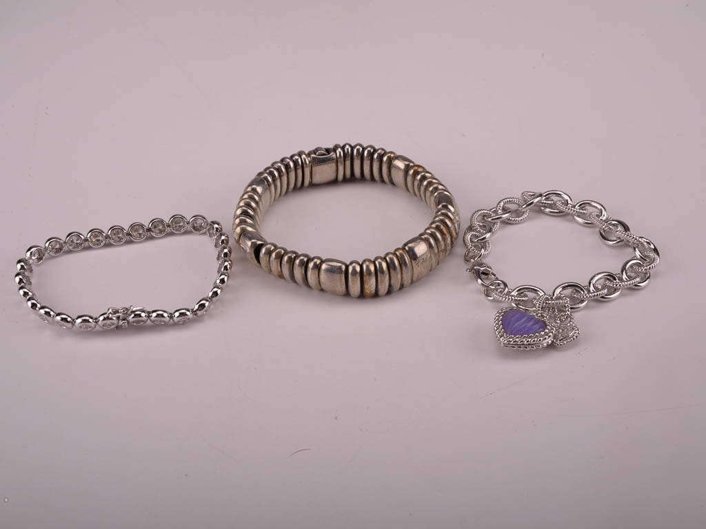 Assortment of Silver Tone Fashion Jewelry